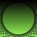 Green gradient background with circle frame