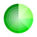 Green gradient circle. Concentric geometric rings. Abstract target symbol. Vector illustration.