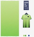 Green gradient geometry abstract background. Fabric pattern for soccer jersey, football kit, sport uniform. T-Shirt mockup. Royalty Free Stock Photo