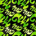 Green graffiti beautiful seamless pattern on a black background vector illustration