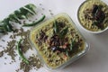 Green gram curry. Boiled green gram cooked in a paste of grated coconuts, shallots and green chilies. Popularly known as moong dal Royalty Free Stock Photo
