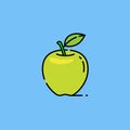 Green Granny Smith apple line icon