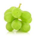 Green grape bunch i solated on white background cutout Royalty Free Stock Photo