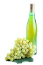 Green grape cluster and wine Royalty Free Stock Photo