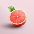 Cute 3d Grapefruit Fruit Design With Photorealistic Rendering Royalty Free Stock Photo