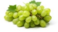Green grapes cluster against a pristine white backdrop Royalty Free Stock Photo