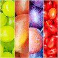Green grapes, nectarine, plum collage natural nutrition collage