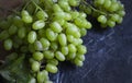 Green grapes vegetarian spring concrete backgroundn natural healthy