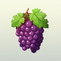 Grape Pixel Art: 8-bit Style Game Item