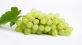 green grapes on a white background with drops of water Royalty Free Stock Photo