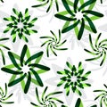 Green graphic flowers pattern Royalty Free Stock Photo