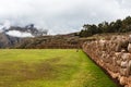 Green grass along the wall of stones Royalty Free Stock Photo