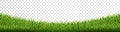 Green grass border set on transparent background. Vector Illustration Royalty Free Stock Photo