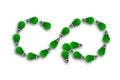 Green grass bulbs, infinity symbol, ECO circular economy, 3D ill Royalty Free Stock Photo