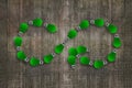 Green grass bulbs, infinity symbol, ECO circular economy Royalty Free Stock Photo