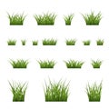 Green grass bushes set Royalty Free Stock Photo