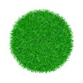 Green grass circle 3D. Green round ball isolated white background. Eco globe sphere, nature planet. Clean ecology Royalty Free Stock Photo