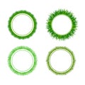 Green grass circular frames set Royalty Free Stock Photo