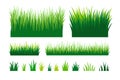 Green grass collection. landscape design herb element set.