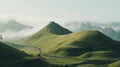 Serene Mountain Landscape With Green Roadway