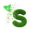 Green grass 3D typography font with white bacground Royalty Free Stock Photo