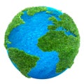 Green grass Earth 3D illustration Royalty Free Stock Photo