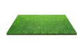 Green grass field isolated on white with clipping path. Artificial lawn grass carpet for sport background. Background for