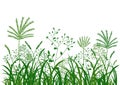 Green grass flower background, nature vector illustration Royalty Free Stock Photo