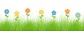 Green grass and flowers vector background Royalty Free Stock Photo