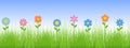 Green grass and flowers vector background Royalty Free Stock Photo