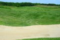 Golf course landscape. golf course in the middle of the field