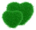 Green grass heart shape. Royalty Free Stock Photo