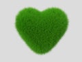 A green grass heart shape for Valentine concept, 3D rendering Royalty Free Stock Photo