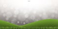 Green grass hill and light blurred bokeh background. Vector illustration.