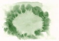 Green grass horizontal watercolor gradient hand drawn background. Middle part is lighter than other sides of image