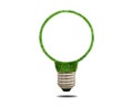 Green grass light bulb. Concept of green energy Royalty Free Stock Photo