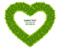 Green grass love heart frame isolated Royalty Free Stock Photo