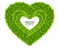 Green grass love heart frame isolated Royalty Free Stock Photo