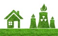 Green grass Nuclear power plant icon Royalty Free Stock Photo