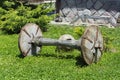 Old horse car wheel Royalty Free Stock Photo