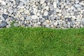 Green grass with Pebbles, Stone and grass in garden, grass with rock, Pebble with Grass Royalty Free Stock Photo