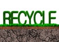 Green grass in RECYCLE word shape Royalty Free Stock Photo