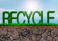 Green grass in RECYCLE word shape