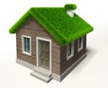 Green grass roof house Royalty Free Stock Photo