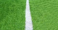 Green grass soccer field background, close-up top view Royalty Free Stock Photo