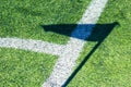 Green grass soccer field background, close-up top view Royalty Free Stock Photo