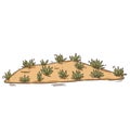 green grass on soil mound border illustration for decoration on nature scene Royalty Free Stock Photo