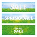 Green grass spring sale banner