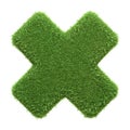 A green grass textured multiplication sign isolated on a white background Royalty Free Stock Photo