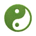 A green grass textured Yin Yang symbol representing harmony and balance with an eco-conscious twist Royalty Free Stock Photo